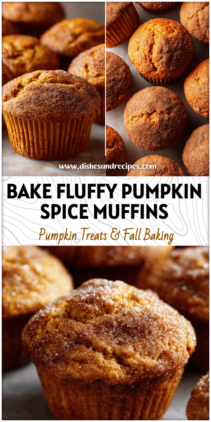 Fluffy pumpkin spice muffins topped with cinnamon sugar made from pumpkin puree and baked to golden perfection.